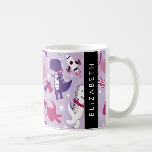 Weltraumdinosaurier, Niedliche Dinosaurier, Sterne Kaffeetasse (Rechts)