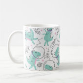 Weltraumdinosaurier, Niedliche Dinosaurier, Sterne Kaffeetasse (Links)