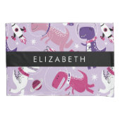 Weltraumdinosaurier, Niedliche Dinosaurier, Sterne Kissenbezug (Vorderseite)