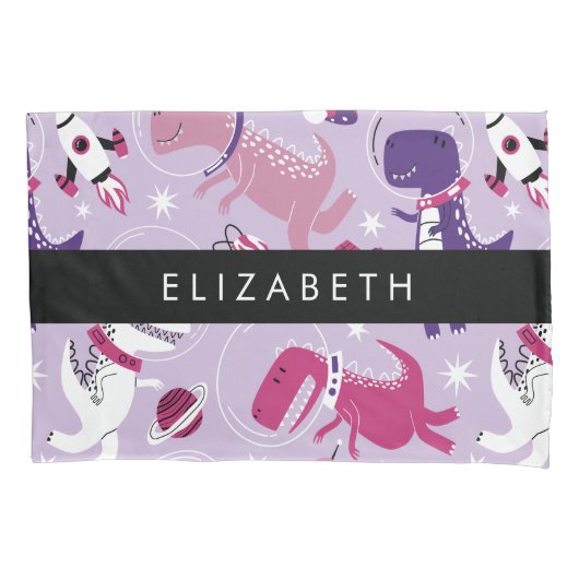 Weltraumdinosaurier, Niedliche Dinosaurier, Sterne Kissenbezug (Vorderseite)