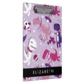 Weltraumdinosaurier, Niedliche Dinosaurier, Sterne Klemmbrett (Rechts)