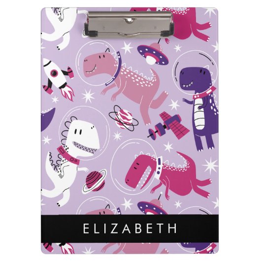 Weltraumdinosaurier, Niedliche Dinosaurier, Sterne Klemmbrett (Vorderseite)