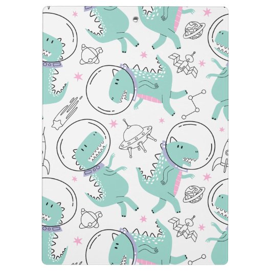 Weltraumdinosaurier, Niedliche Dinosaurier, Sterne Klemmbrett (Rückseite)