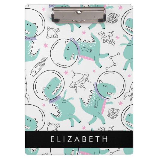 Weltraumdinosaurier, Niedliche Dinosaurier, Sterne Klemmbrett (Vorderseite)