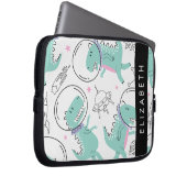 Weltraumdinosaurier, Niedliche Dinosaurier, Sterne Laptopschutzhülle (Vorne Rechts)