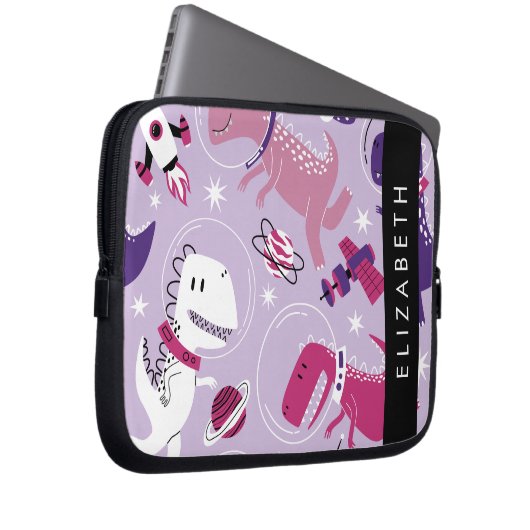 Weltraumdinosaurier, Niedliche Dinosaurier, Sterne Laptopschutzhülle (Vorne Rechts)