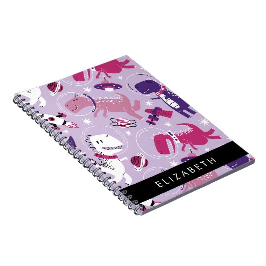 Weltraumdinosaurier, Niedliche Dinosaurier, Sterne Notizblock (Rechte Seite)