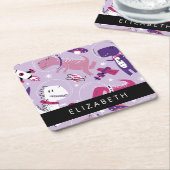 Weltraumdinosaurier, Niedliche Dinosaurier, Sterne Rechteckiger Pappuntersetzer (angewinkelt)