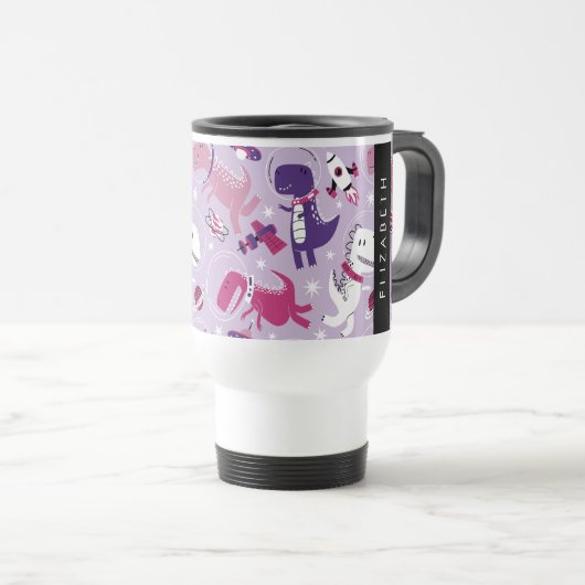 Weltraumdinosaurier, Niedliche Dinosaurier, Sterne Reisebecher (VorderseiteRechts)