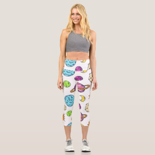 Weltraumdoodles kosmischer Hintergrund Capri Leggings