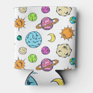 Weltraumdoodles kosmischer Hintergrund Dosenkühler