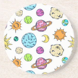 Weltraumdoodles kosmischer Hintergrund Getränkeuntersetzer