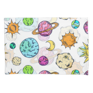 Weltraumdoodles kosmischer Hintergrund Kissenbezug