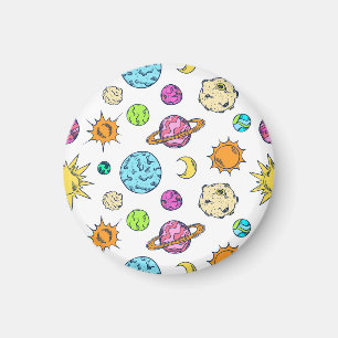 Weltraumdoodles kosmischer Hintergrund Magnet