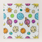 Weltraumdoodles kosmischer Hintergrund Puzzle (Horizontal)