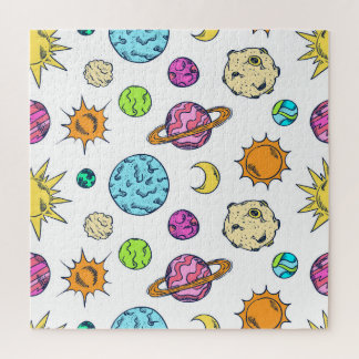 Weltraumdoodles kosmischer Hintergrund Puzzle