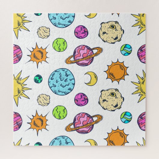 Weltraumdoodles kosmischer Hintergrund Puzzle (Vertikal)