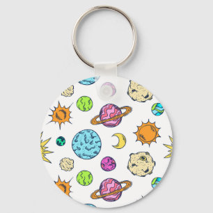 Weltraumdoodles kosmischer Hintergrund Schlüsselanhänger