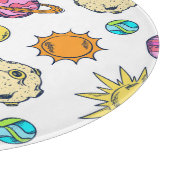 Weltraumdoodles kosmischer Hintergrund Schneidebrett (Ecke)