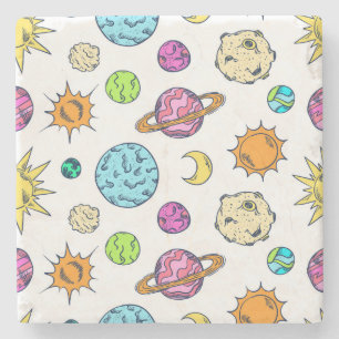Weltraumdoodles kosmischer Hintergrund Steinuntersetzer