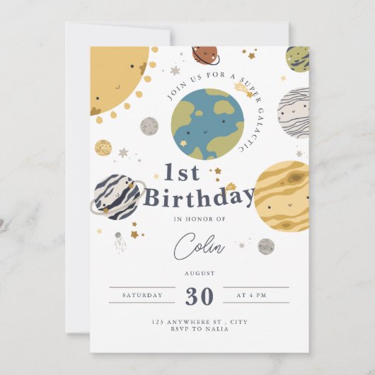 Weltraumeinladung Einladung (Vorderseite)