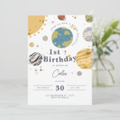 Weltraumeinladung Einladung (Stehend Vorderseite)