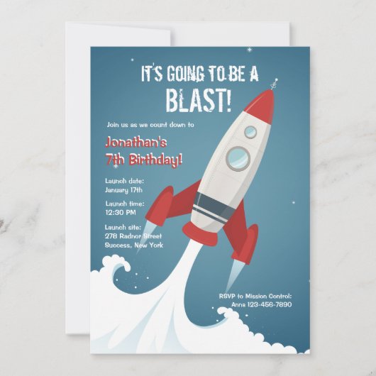 Weltraumeinladung Einladung (Vorderseite)