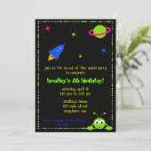 Weltraumeinladung Einladung (Stehend Vorderseite)