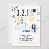 Weltraumexplosion am Geburtstag Einladung (Vorderseite)