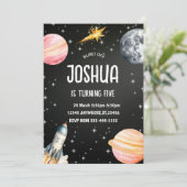 Weltraumexplosion aus der Party Einladung (Stehend Vorderseite)