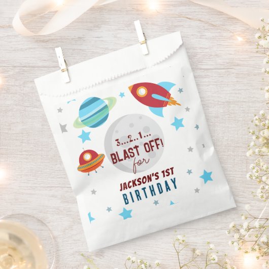 Weltraumexplosion vom 1. Geburtstag Geschenktütchen (Ausgeschnitten)