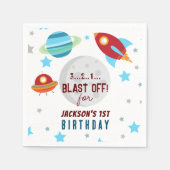 Weltraumexplosion vom 1. Geburtstag Serviette (Vorderseite)