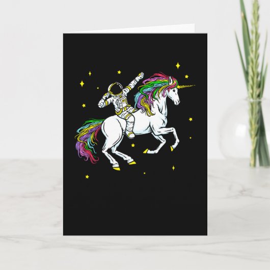 Weltraumfahrer Dabbing Einhorn Kosmos Geschenk Karte (Vorderseite)