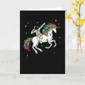 Weltraumfahrer Dabbing Einhorn Kosmos Geschenk Karte (Gelbe Blume)