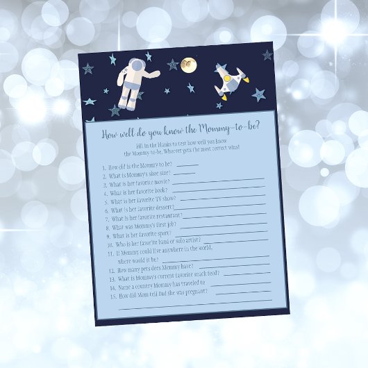 Weltraumfahrer, der Mommy Baby Game kennt Einladung