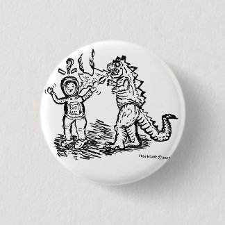 Weltraumfahrer gegen Dinosaurier Button