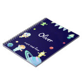 Weltraumfahrer Kinder personalisiertes Notebook Notizblock (Linke Seite)