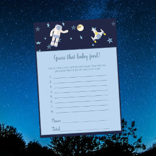 Weltraumfahrer schätzen das Baby Food Game Einladung