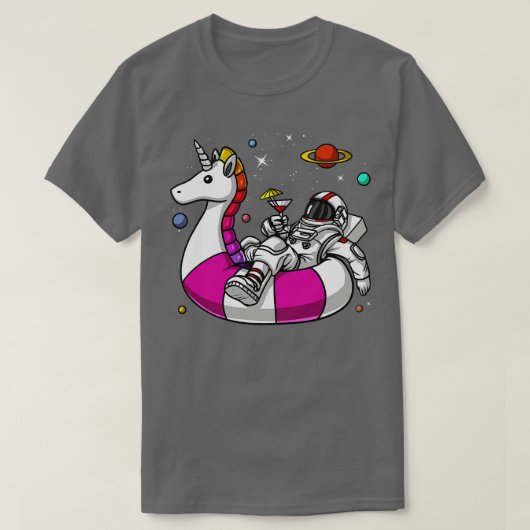 Weltraumfahrer Unicorn Float T-Shirt (Design vorne)