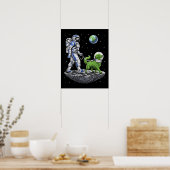 Weltraumfahrer zu Fuß Alien Dog Poster (Küche)