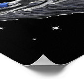 Weltraumfahrer zu Fuß Alien Dog Poster (Ecke)