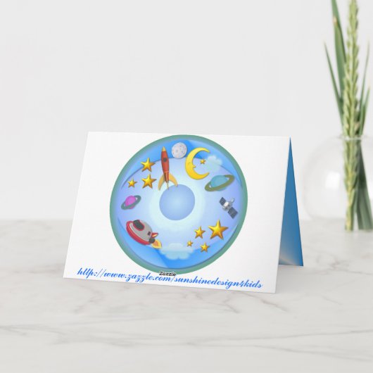 Weltraumfahrt 1. Geburtskarte Karte (Rückseite)