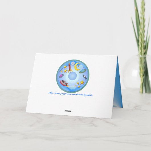 Weltraumfahrt 6. Geburtskarte Karte (Rückseite)