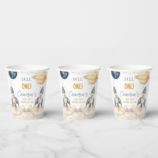 Weltraumfahrt auf der Sun Birthday Party Pappbecher (Multi)