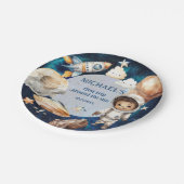 Weltraumfahrt auf der Sun Birthday Party Pappteller (Schrägansicht)