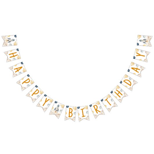 Weltraumfahrt auf der Sun Birthday Party Wimpelkette (Alle)