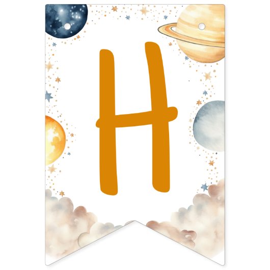 Weltraumfahrt auf der Sun Birthday Party Wimpelkette (Zweite Fahne)