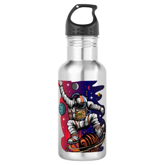 Weltraumfahrt Edelstahlflasche (Vorderseite)
