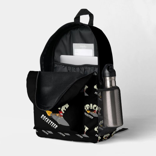 Weltraumfahrt eines Raketenführers Bedruckter Rucksack (Rückseitige Ecke links (Offen) )