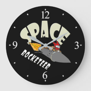 Weltraumfahrt eines Raketenführers Große Wanduhr